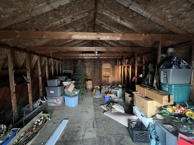 view of unfinished attic