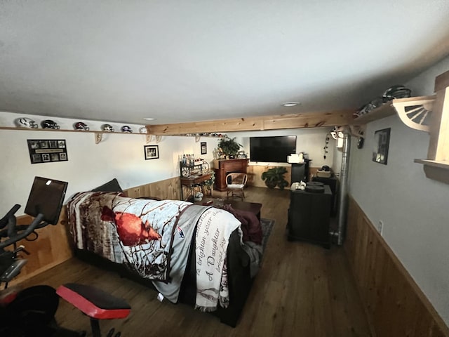 bedroom with hardwood / wood-style flooring