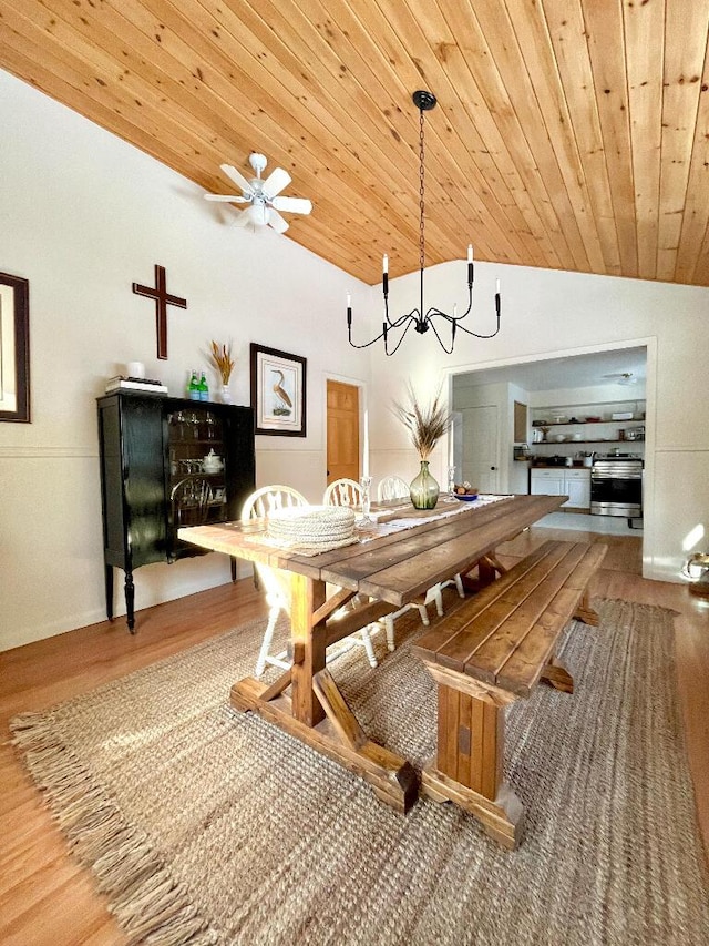 game room featuring hardwood / wood-style floors, vaulted ceiling, and wooden ceiling