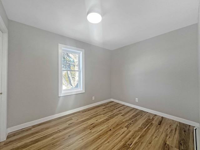 empty room featuring light wood-type flooring