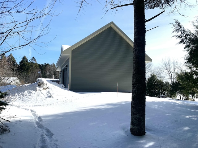 view of snowy exterior