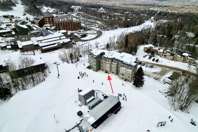 view of snowy aerial view