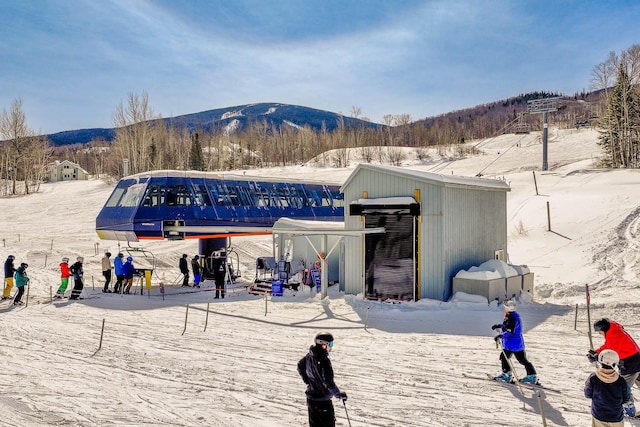 exterior space featuring a mountain view