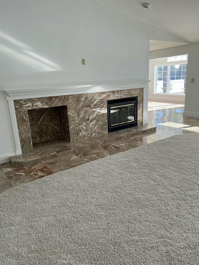 room details featuring a fireplace