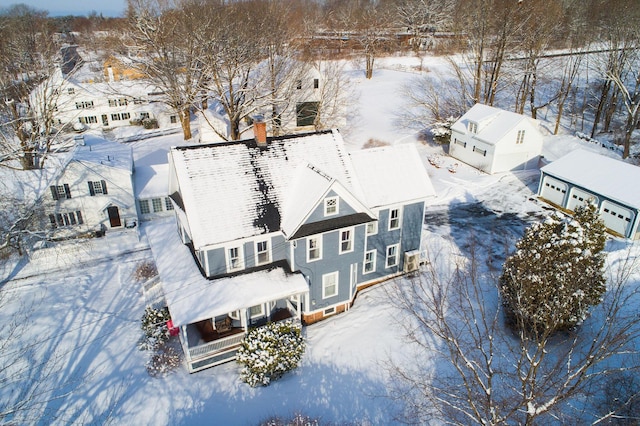 view of snowy aerial view