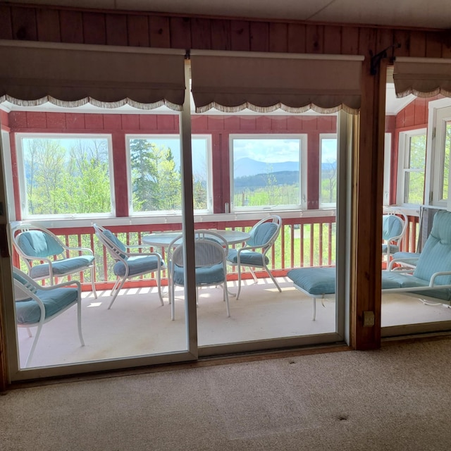505 Eustis Ridge Rd, Eustis, ME 04936 - doorway to outside featuring carpet