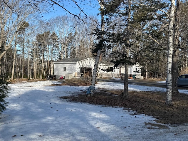 view of snow covered exterior