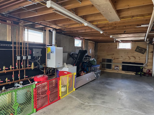 basement featuring plenty of natural light