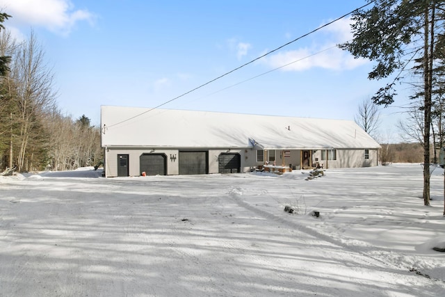 view of snow covered structure