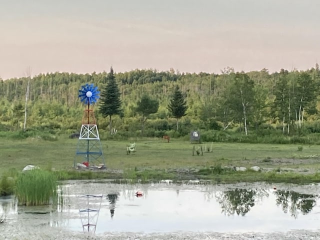 surrounding community featuring a water view