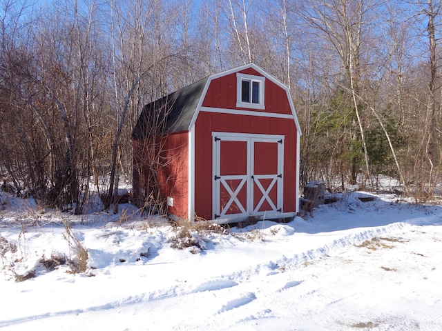 view of snow covered structure