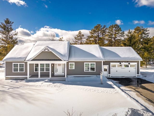 view of front of home with a garage