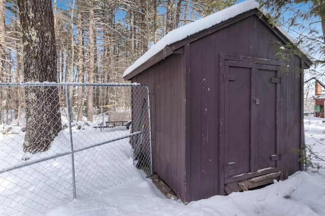 view of snow covered structure