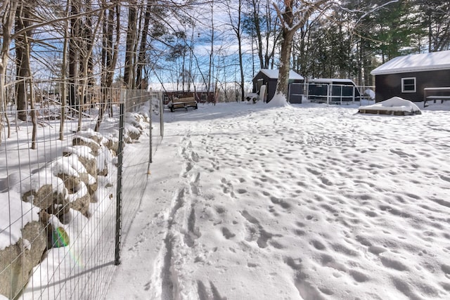 view of snowy yard