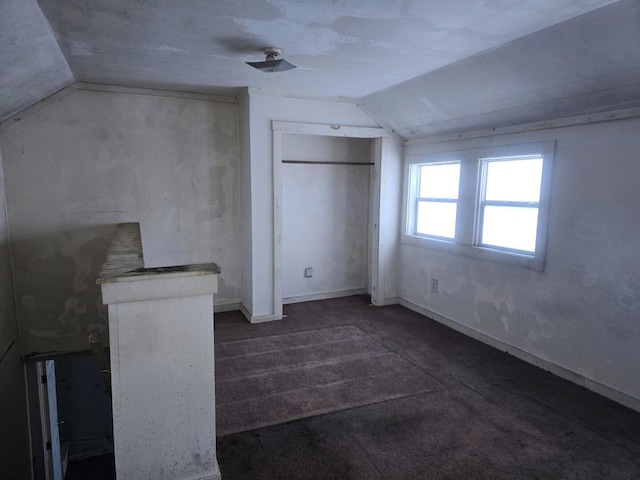 additional living space featuring lofted ceiling