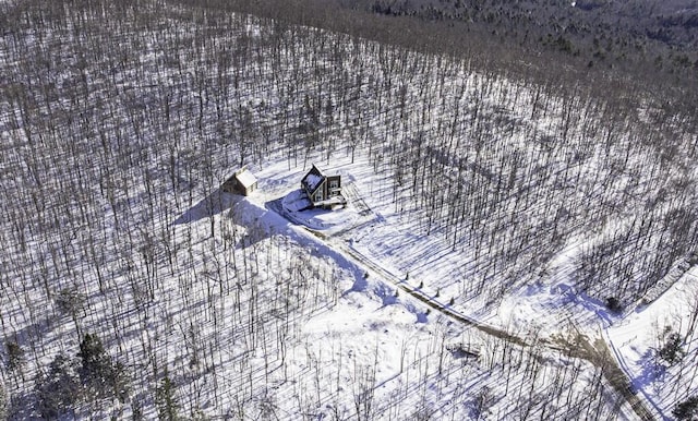 view of snowy aerial view