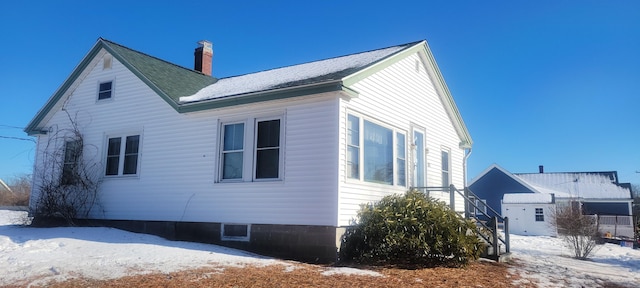 view of snowy exterior