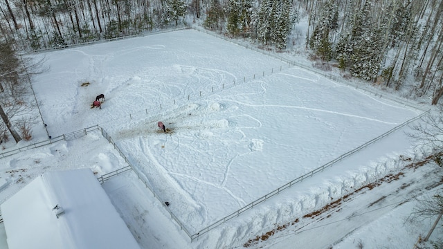 view of snowy aerial view