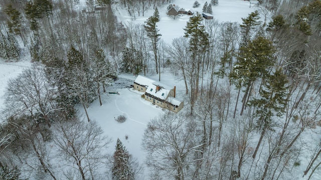 view of snowy aerial view