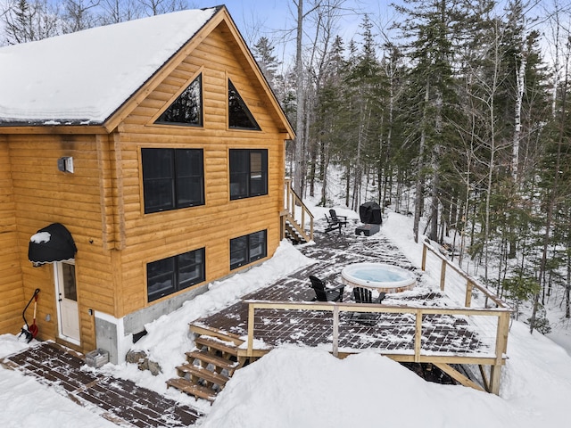 view of snowy exterior