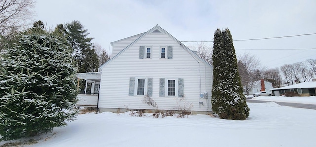 view of snowy exterior