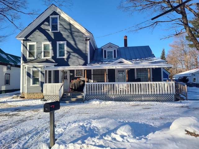 view of front of home with covered porch