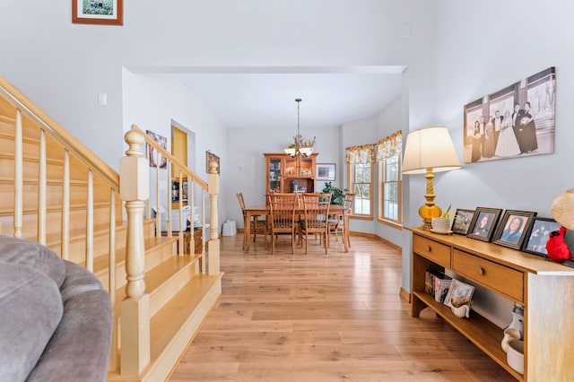 120 Bradbury Rd, Fort Kent, ME 04743 - dining room with a notable chandelier and light wood-type flooring