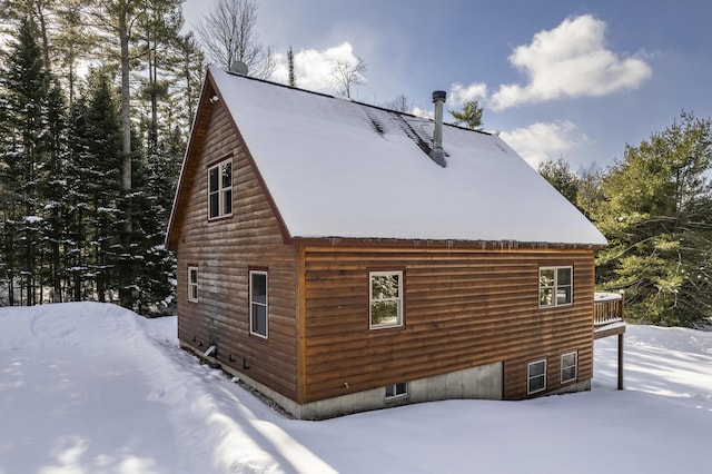 view of snowy exterior