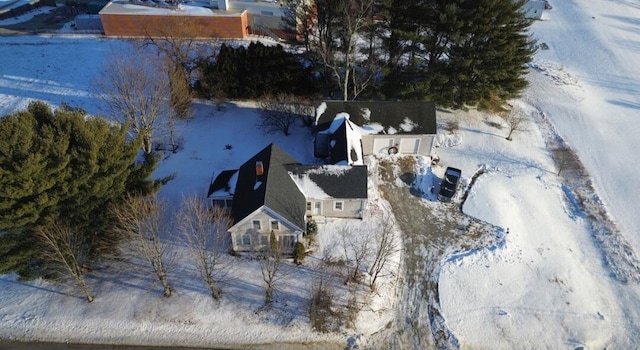 view of snowy aerial view