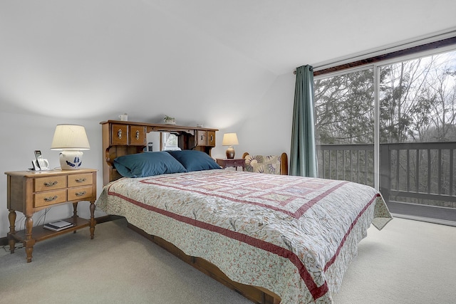417 Middle Rd, Falmouth, ME 04105 - bedroom featuring vaulted ceiling, multiple windows, and carpet