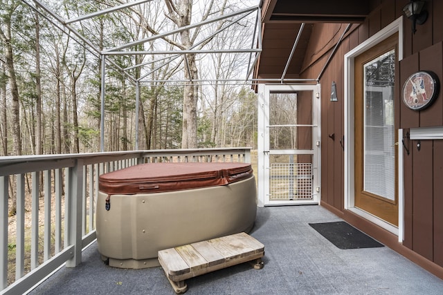 417 Middle Rd, Falmouth, ME 04105 - wooden terrace with a hot tub