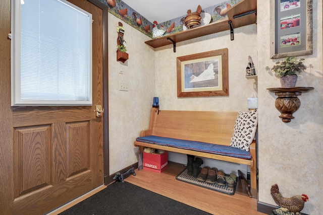 417 Middle Rd, Falmouth, ME 04105 - mudroom with wood finished floors and baseboards