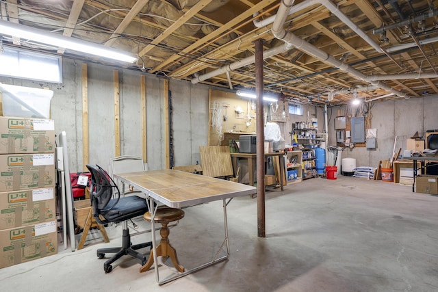 417 Middle Rd, Falmouth, ME 04105 - basement with electric panel and a healthy amount of sunlight