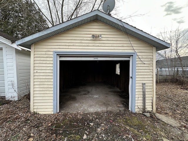 view of garage