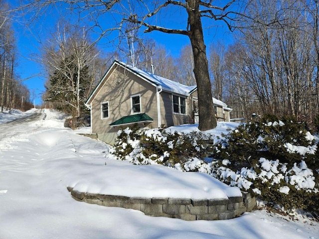 view of snowy exterior