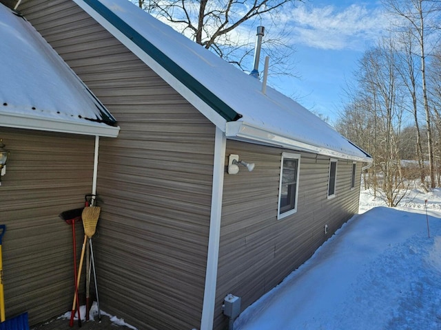 view of snowy exterior