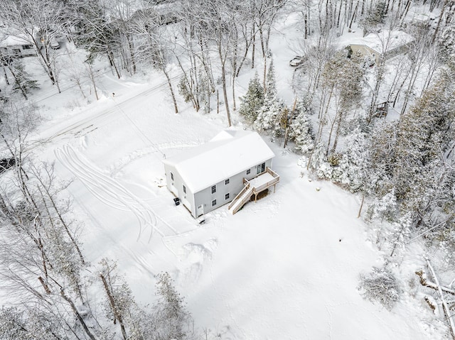 view of snowy aerial view