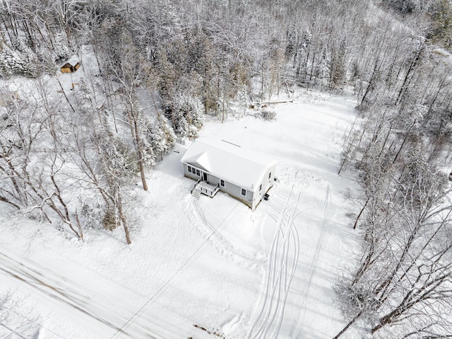 view of snowy aerial view