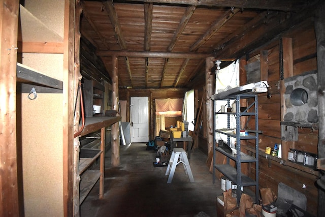 miscellaneous room with vaulted ceiling