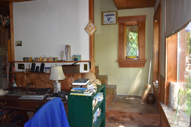 miscellaneous room with dark hardwood / wood-style floors