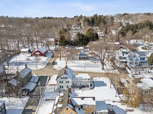 view of snowy aerial view