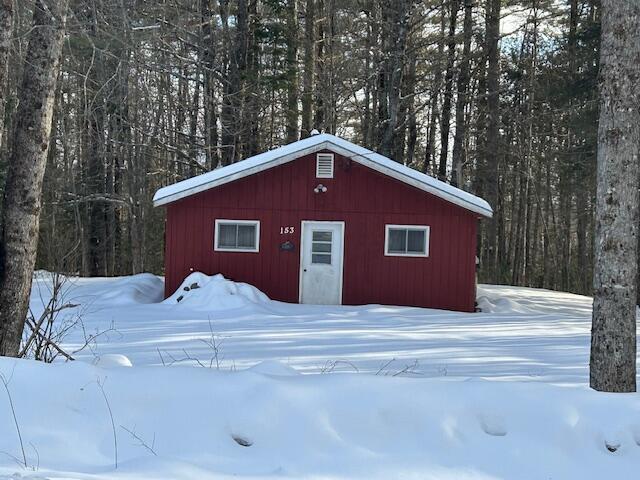 view of snow covered structure