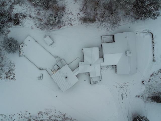 view of snowy aerial view