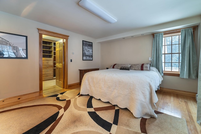 bedroom featuring light wood-type flooring