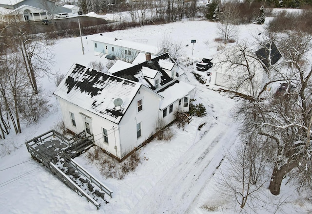 view of snowy aerial view