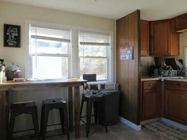 kitchen with a kitchen bar