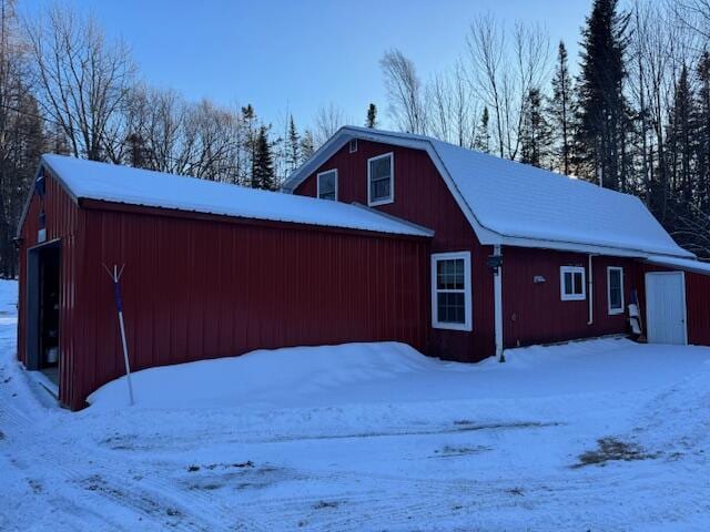 view of snow covered structure