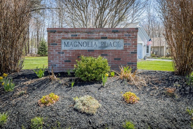 view of community sign