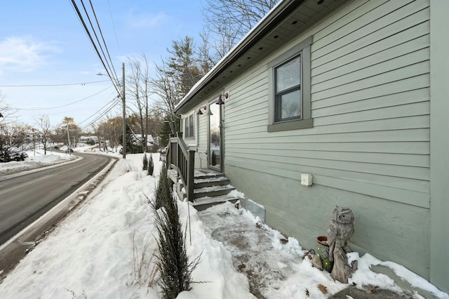 view of snowy exterior