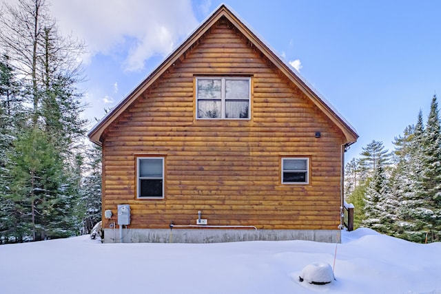 view of snowy exterior